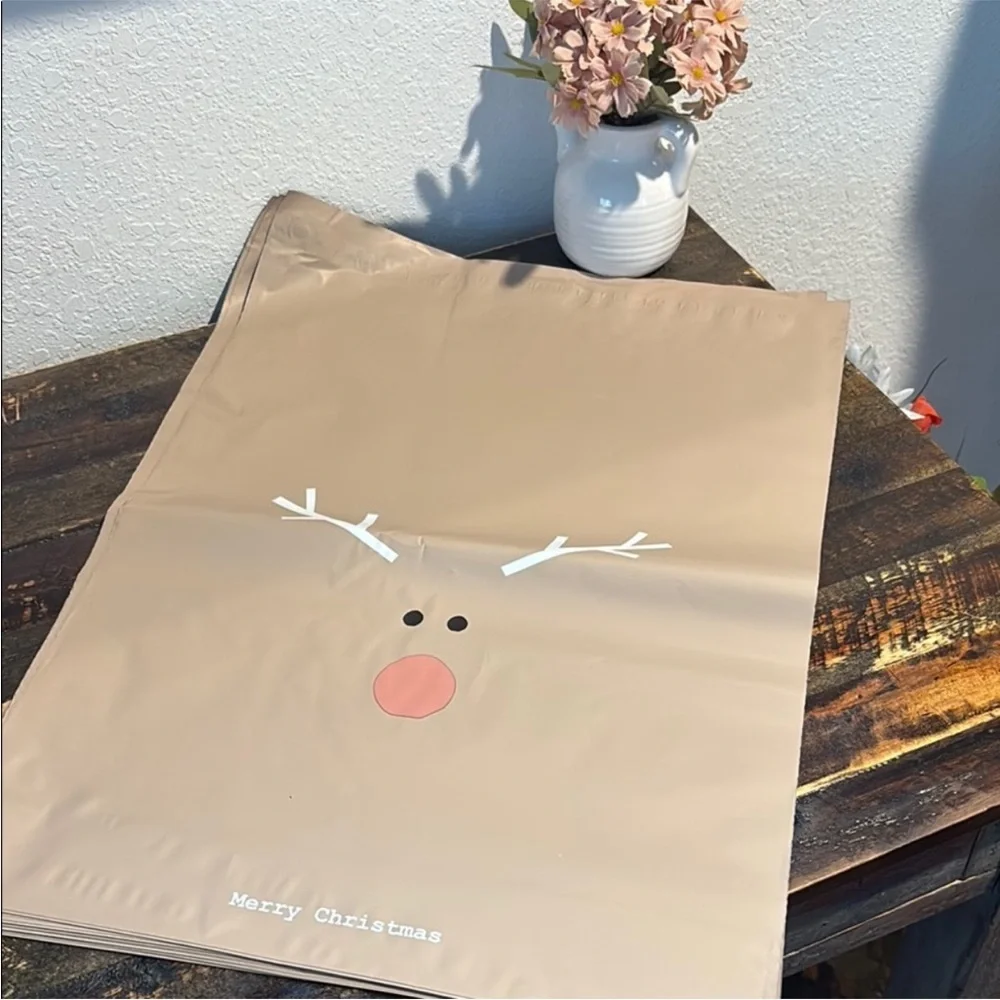 Poly Mailers ReindeerMerry Christmas Shipping Supplies Qty 10 14.5 X 19